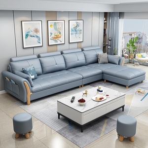 顾家家居北欧小户型布艺沙发组合家具套装现代简约科技布可拆洗客